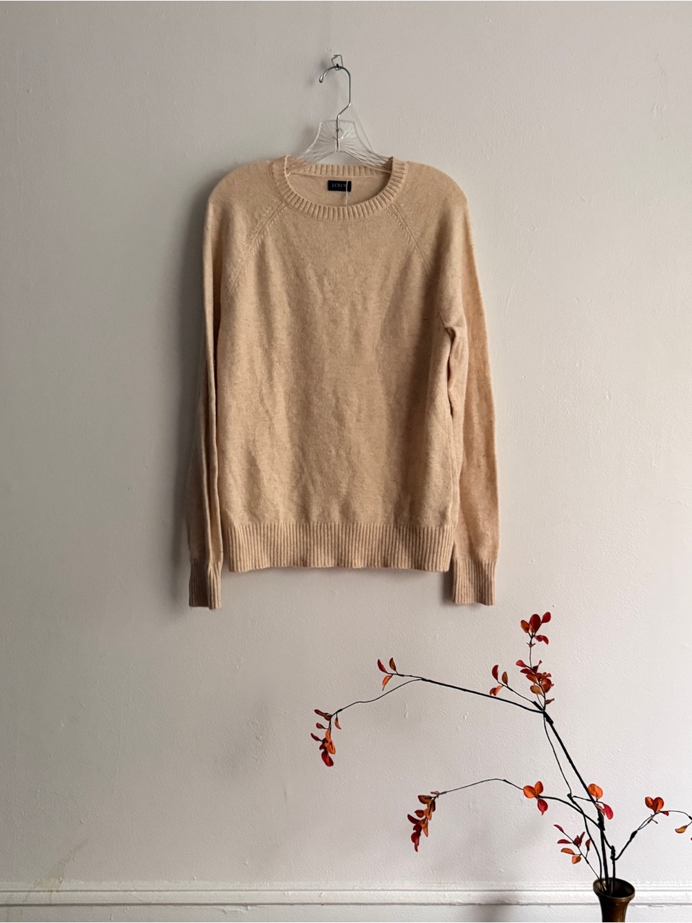 J. Crew Men’s Crewneck Sweater in Light Beige